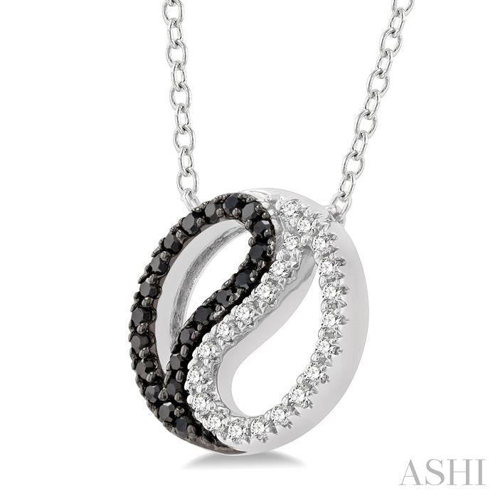 ASHI Yin Yang Petite Black Diamond Fashion Pendant 647F8PPTSPDWG