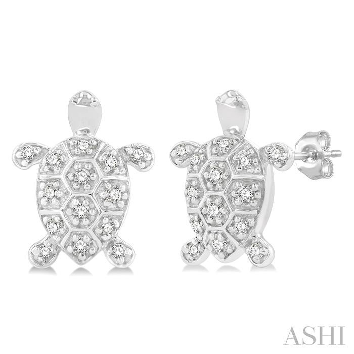 ASHI Turtle Petite Diamond Fashion Earrings 647H8PPTSERWG