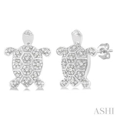 ASHI Turtle Petite Diamond Fashion Earrings 647H8PPTSERWG