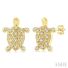 ASHI Turtle Petite Diamond Fashion Earrings 647H8PPTSERYG