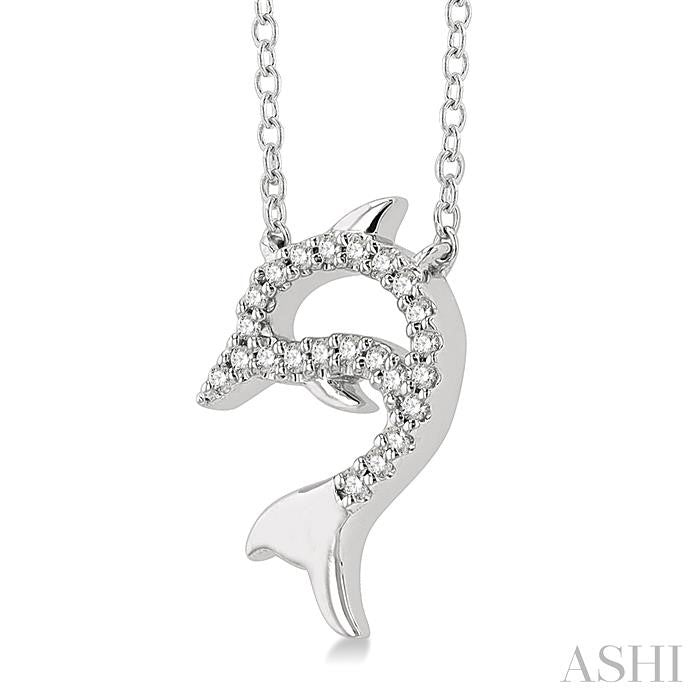 ASHI Dolphin Petite Diamond Fashion Pendant 647J9PPTSPDWG