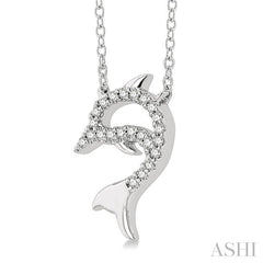 ASHI Dolphin Petite Diamond Fashion Pendant 647J9PPTSPDWG