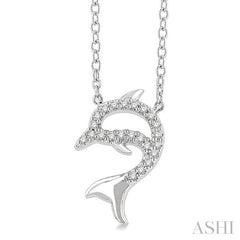 ASHI Dolphin Petite Diamond Fashion Pendant 647J9PPTSPDWG