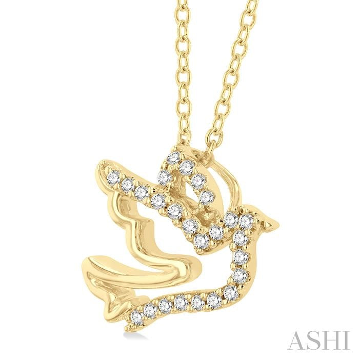 ASHI Dove Petite Diamond Fashion Pendant 647K8PPTSPDYG
