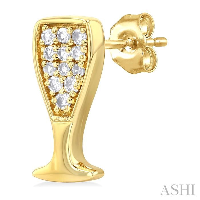 ASHI Champagne Glass Petite Diamond Fashion Earrings 647M8PPTSERYG