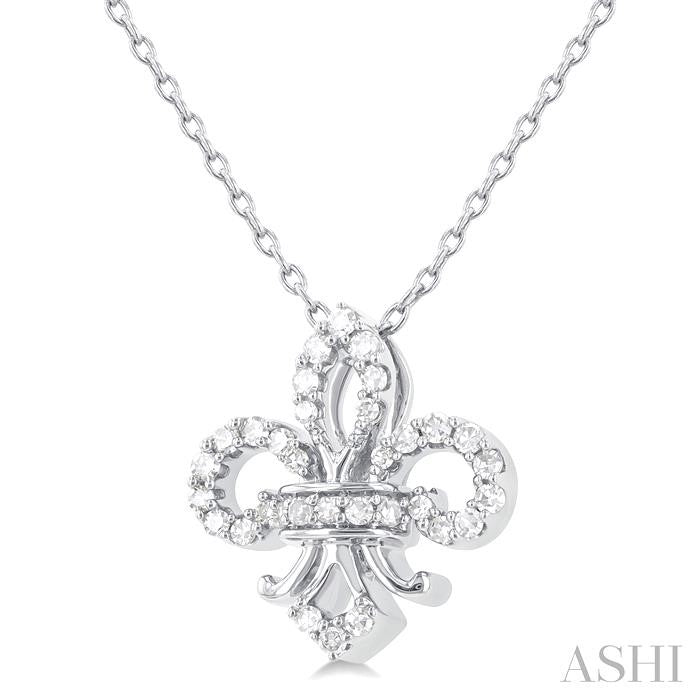 ASHI Fleur De Lis Petite Diamond Fashion Pendant 647P8PPTSPDWG