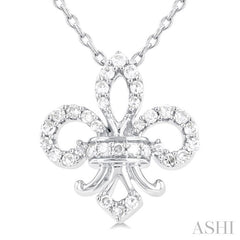 ASHI Fleur De Lis Petite Diamond Fashion Pendant 647P8PPTSPDWG