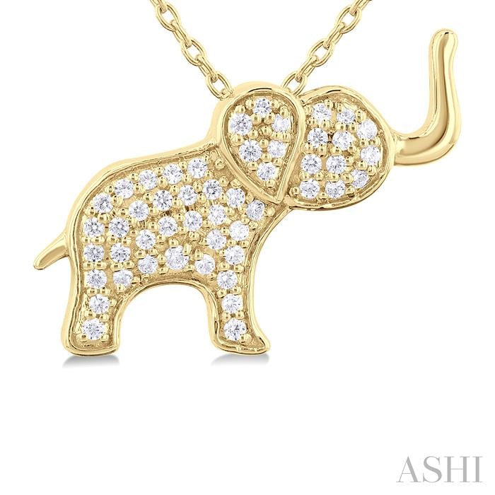 ASHI Elephant Petite Diamond Fashion Pendant 647R8PPTSPDYG