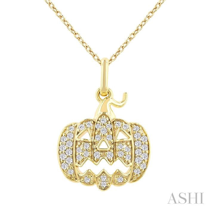 ASHI Pumpkin Petite Diamond Fashion Pendant 647U8PPTSPDYG