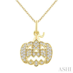 ASHI Pumpkin Petite Diamond Fashion Pendant 647U8PPTSPDYG