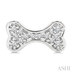 ASHI Dog Bone Petite Diamond Fashion Earrings 647W8PPTSERWG