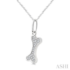 ASHI Dog Bone Petite Diamond Fashion Pendant 647W8PPTSPDWG