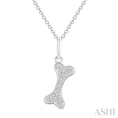 ASHI Dog Bone Petite Diamond Fashion Pendant 647W8PPTSPDWG