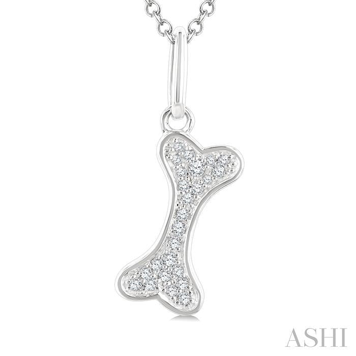 ASHI Dog Bone Petite Diamond Fashion Pendant 647W8PPTSPDWG