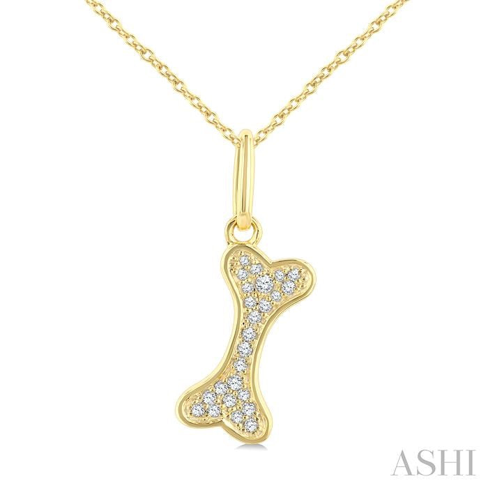 ASHI Dog Bone Petite Diamond Fashion Pendant 647W8PPTSPDYG