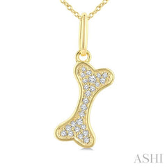 ASHI Dog Bone Petite Diamond Fashion Pendant 647W8PPTSPDYG