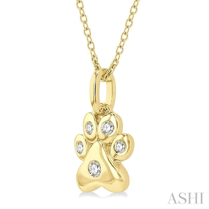 ASHI Dog Paw Petite Diamond Fashion Pendant 648D9PPTSPDYG