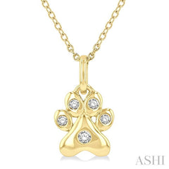 ASHI Dog Paw Petite Diamond Fashion Pendant 648D9PPTSPDYG