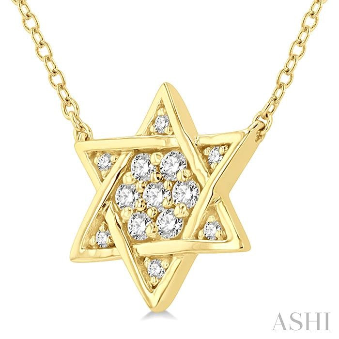ASHI Star Of David Petite Diamond Fashion Pendant 648E8PPTSPDYG