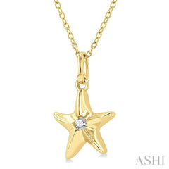 ASHI Starfish Petite Diamond Fashion Pendant 648H9PPTSPDYG