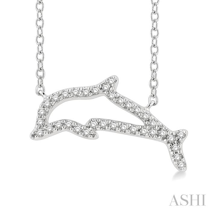 ASHI Dolphin Petite Diamond Fashion Pendant 648J8PPTSPDWG