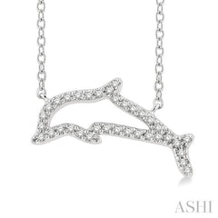 ASHI Dolphin Petite Diamond Fashion Pendant 648J8PPTSPDWG
