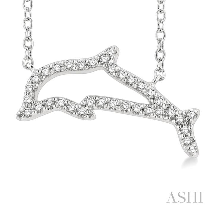 ASHI Dolphin Petite Diamond Fashion Pendant 648J8PPTSPDWG