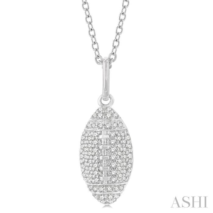 ASHI Football Petite Diamond Fashion Pendant 648N6PPTSPDWG