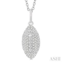 ASHI Football Petite Diamond Fashion Pendant 648N6PPTSPDWG