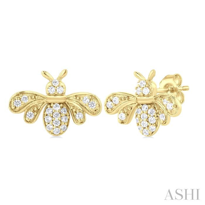 ASHI Bumble Bee Petite Diamond Fashion Earrings 648Q8PPTSERYG