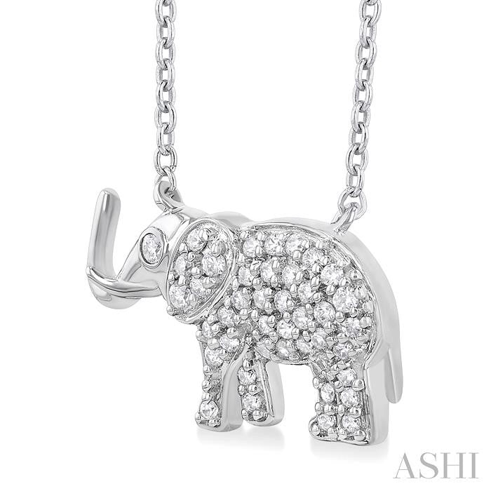 ASHI Elephant Petite Diamond Fashion Pendant 648R8PPTSPDWG