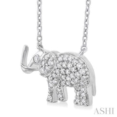 ASHI Elephant Petite Diamond Fashion Pendant 648R8PPTSPDWG