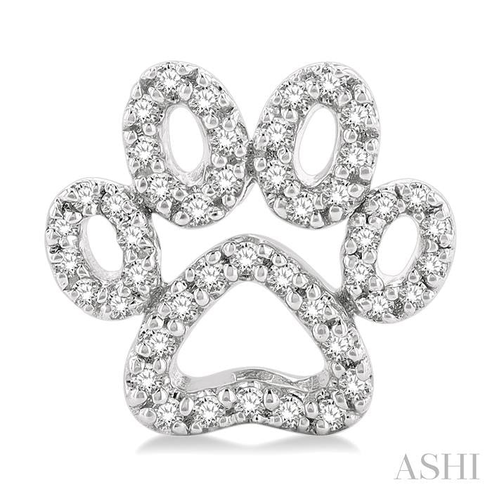 ASHI Dog Paw Petite Diamond Fashion Earrings 649D6PPTSERWG