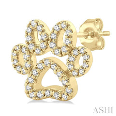 ASHI Dog Paw Petite Diamond Fashion Earrings 649D6PPTSERYG