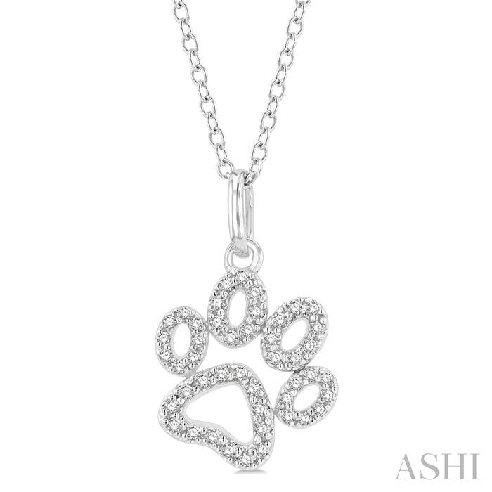ASHI Dog Paw Petite Diamond Fashion Pendant 649D8PPTSPDWG