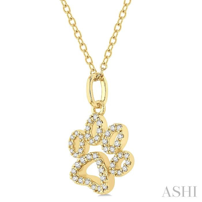 ASHI Dog Paw Petite Diamond Fashion Pendant 649D8PPTSPDYG