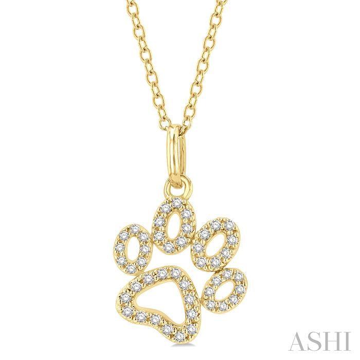ASHI Dog Paw Petite Diamond Fashion Pendant 649D8PPTSPDYG