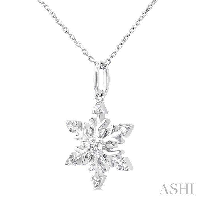 ASHI Snowflake Petite Diamond Fashion Pendant 649L8PPTSPDWG