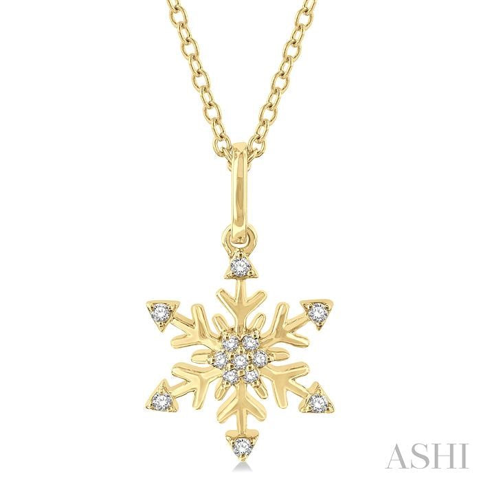 ASHI Snowflake Petite Diamond Fashion Pendant 649L8PPTSPDYG