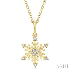 ASHI Snowflake Petite Diamond Fashion Pendant 649L8PPTSPDYG