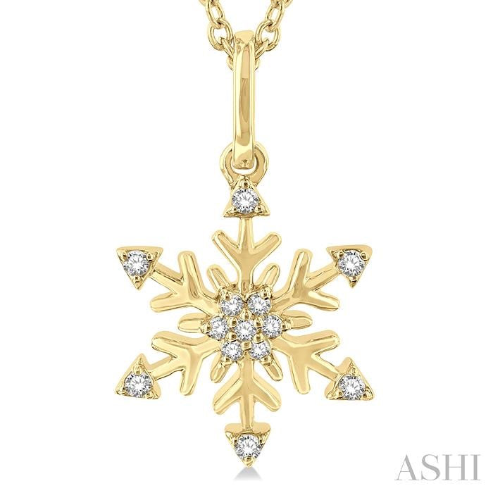 ASHI Snowflake Petite Diamond Fashion Pendant 649L8PPTSPDYG