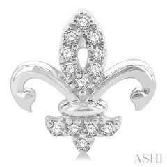 ASHI Fleur De Lis Petite Diamond Fashion Earrings 649P8PPTSERWG