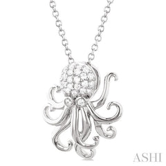ASHI Octopus Petite Diamond Fashion Pendant 649R8PPTSPDWG