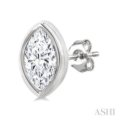 ASHI Marquise Shape Bezel Set Petite Diamond Fashion Earrings 649S7PPTGERWG-MQ
