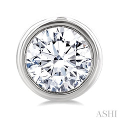 ASHI Round Shape Bezel Set Petite Diamond Fashion Earrings 649S7PPTGERWG-RD