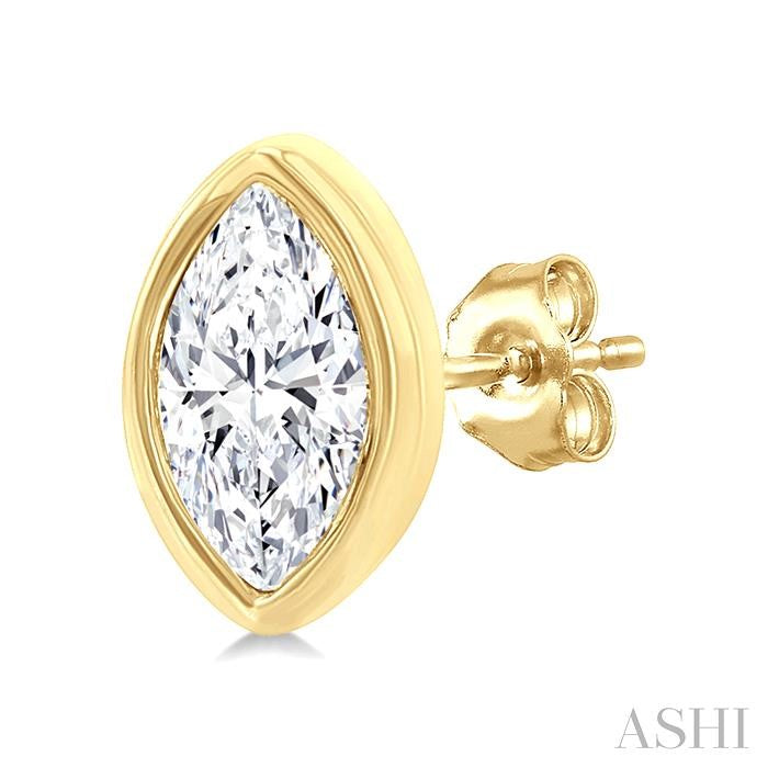 ASHI Marquise Shape Bezel Set Petite Diamond Fashion Earrings 649S7PPTGERYG-MQ