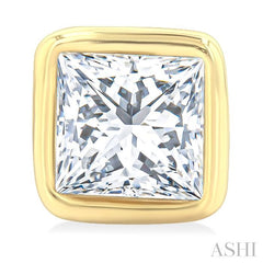 ASHI Princess Shape Bezel Set Petite Diamond Fashion Stud Earrings 649S7PPTGERYG-PRN