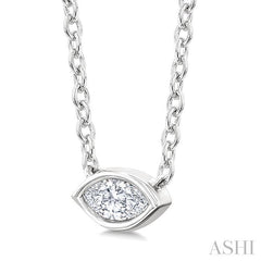 ASHI Marquise Shape East-West Bezel Set Petite Diamond Fashion Pendant 649S8PPTGPDWG-MQ