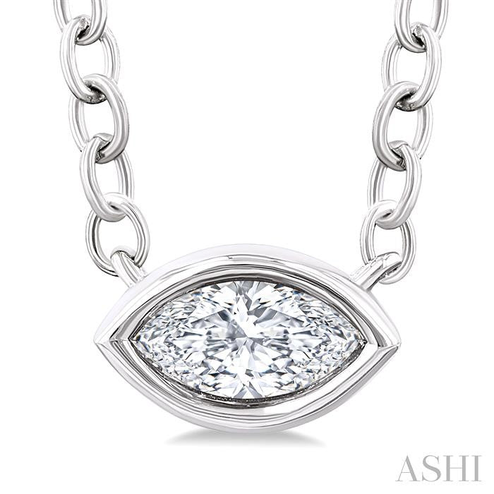 ASHI Marquise Shape East-West Bezel Set Petite Diamond Fashion Pendant 649S8PPTGPDWG-MQ