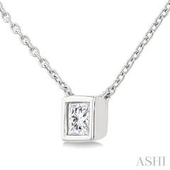 ASHI Princess Shape Bezel Set Petite Diamond Fashion Pendant 649S8PPTGPDWG-PRN